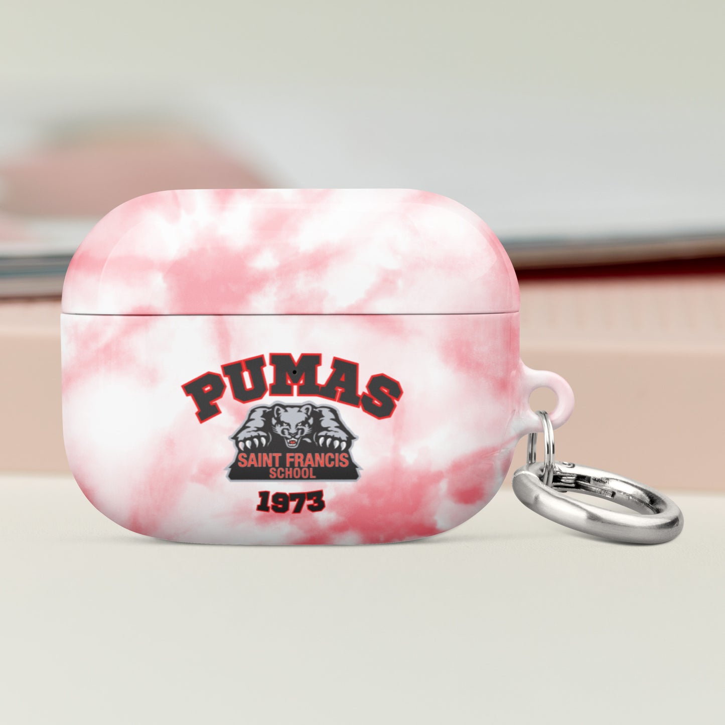 Case for AirPods® Pro red tie dye with logo