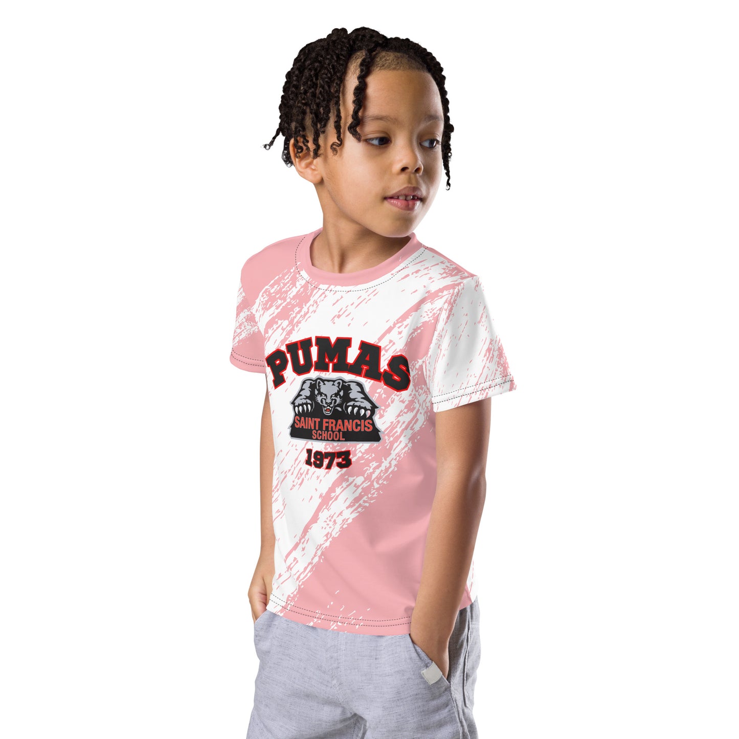Kids crew neck t-shirt tie dye with logo
