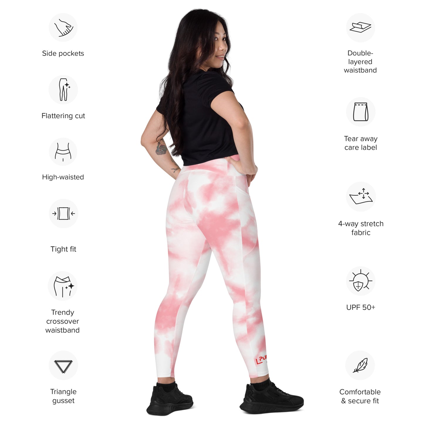 Crossover leggings with pockets