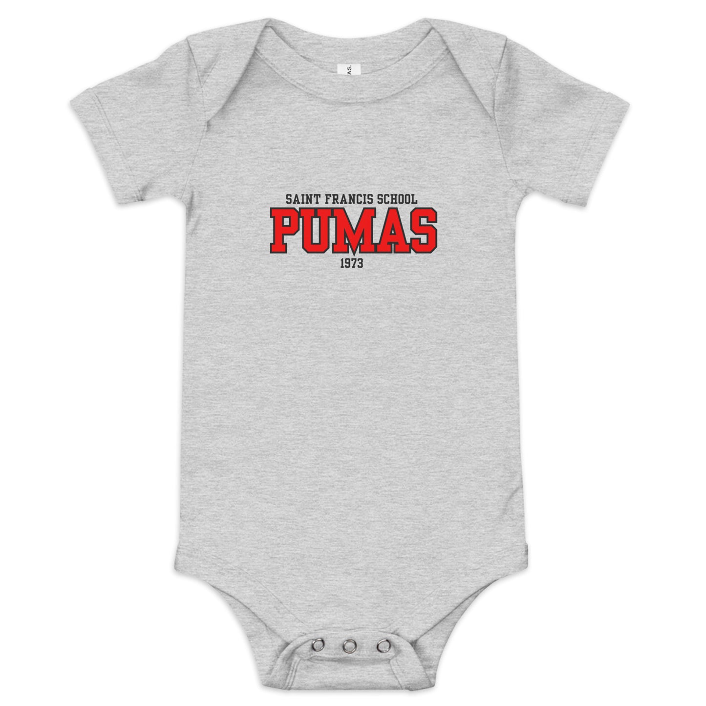 Baby short sleeve one piece with red logo