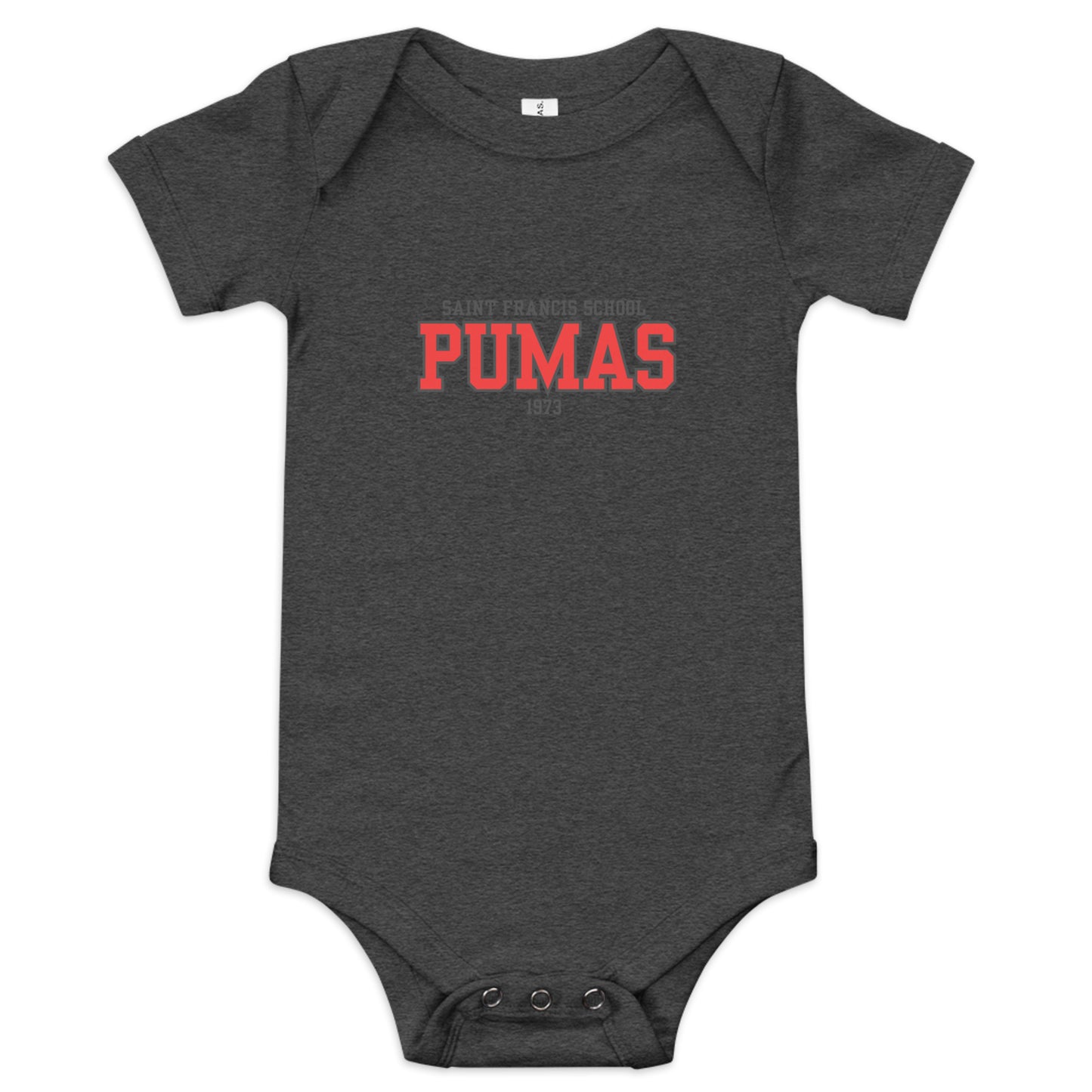 Baby short sleeve one piece with red logo