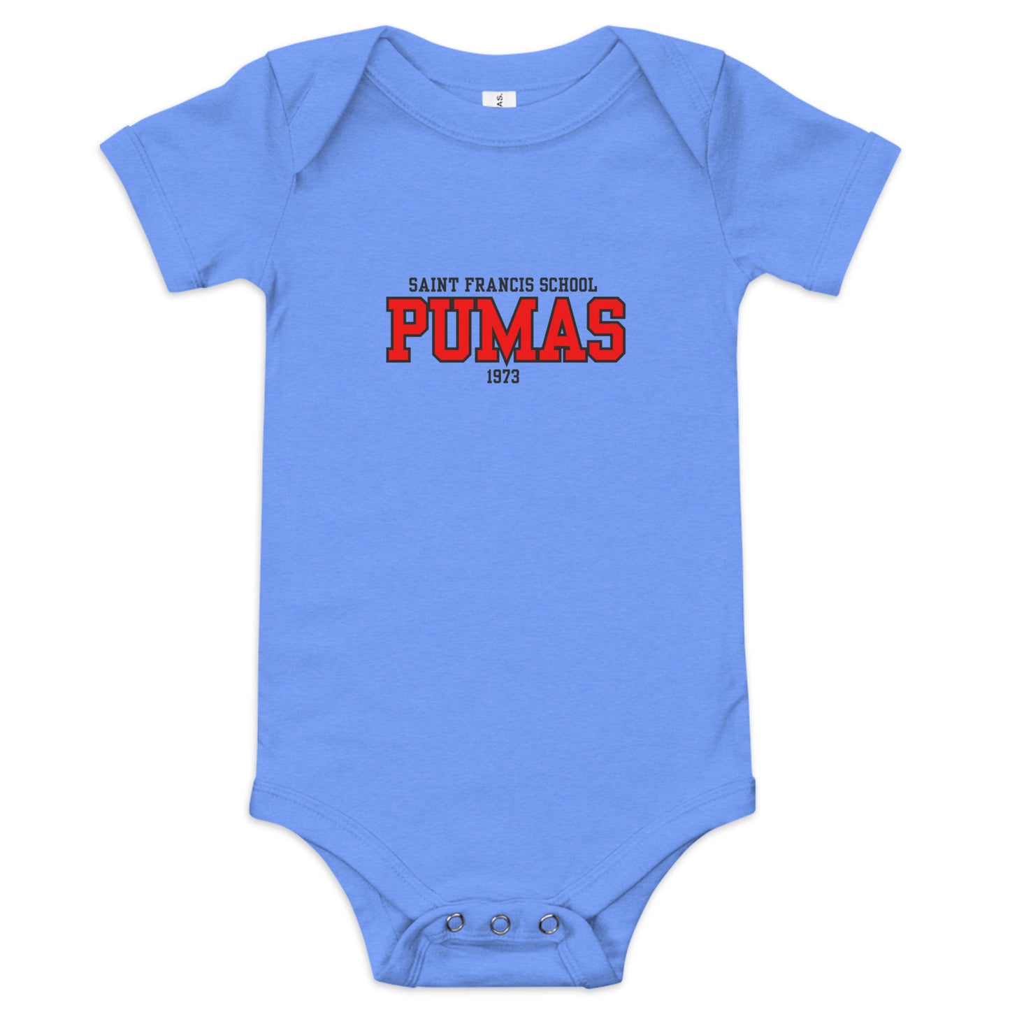 Baby short sleeve one piece with red logo