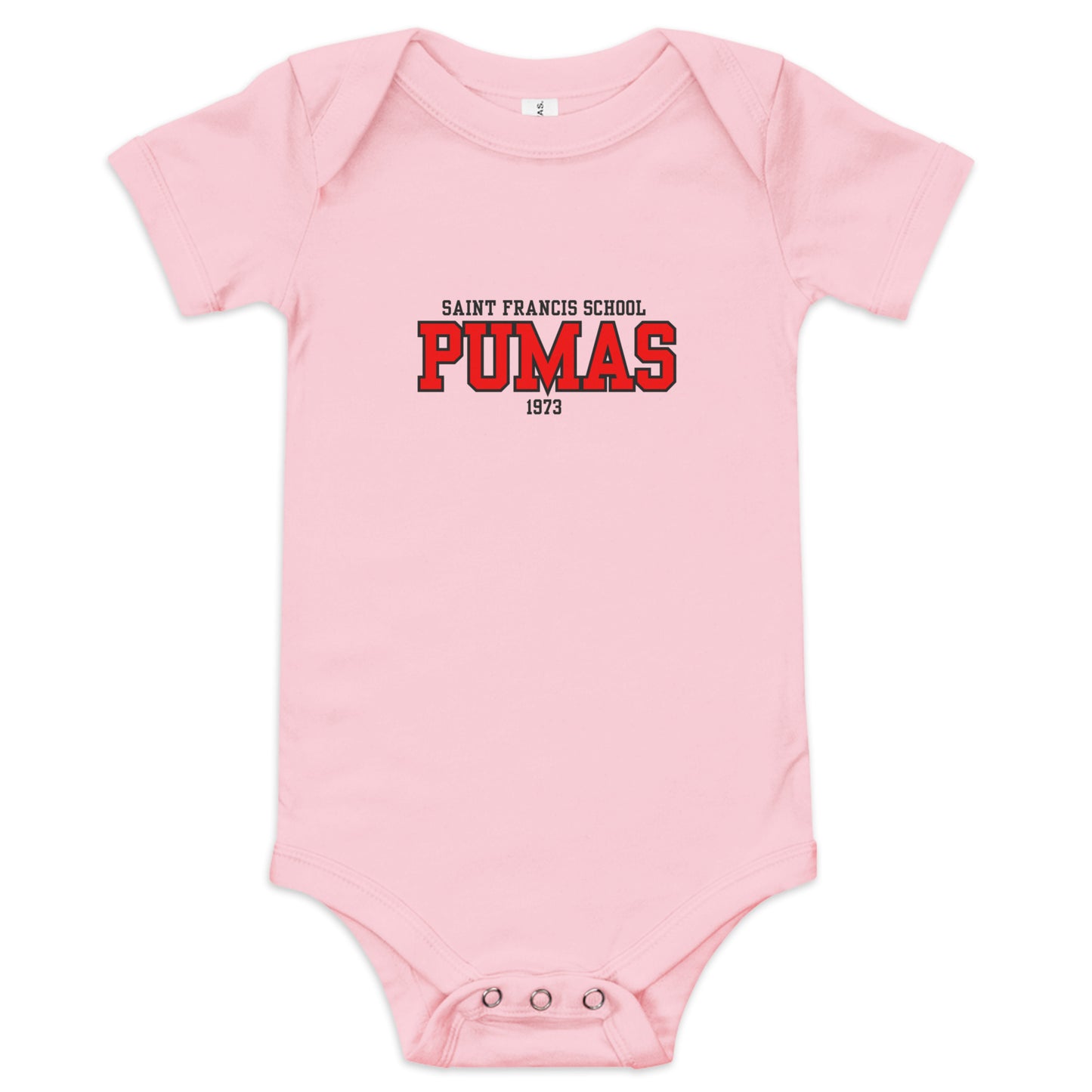 Baby short sleeve one piece with red logo