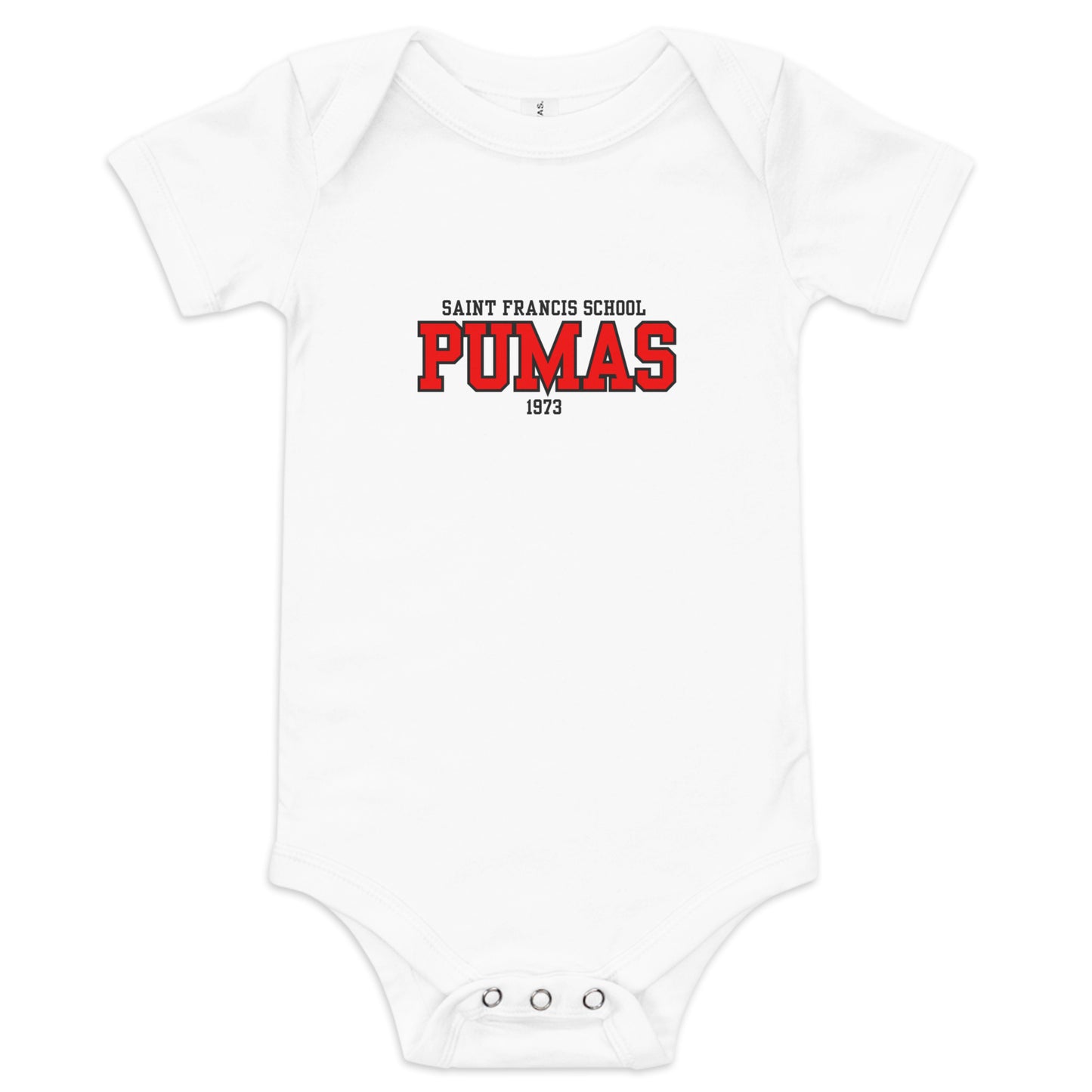 Baby short sleeve one piece with red logo