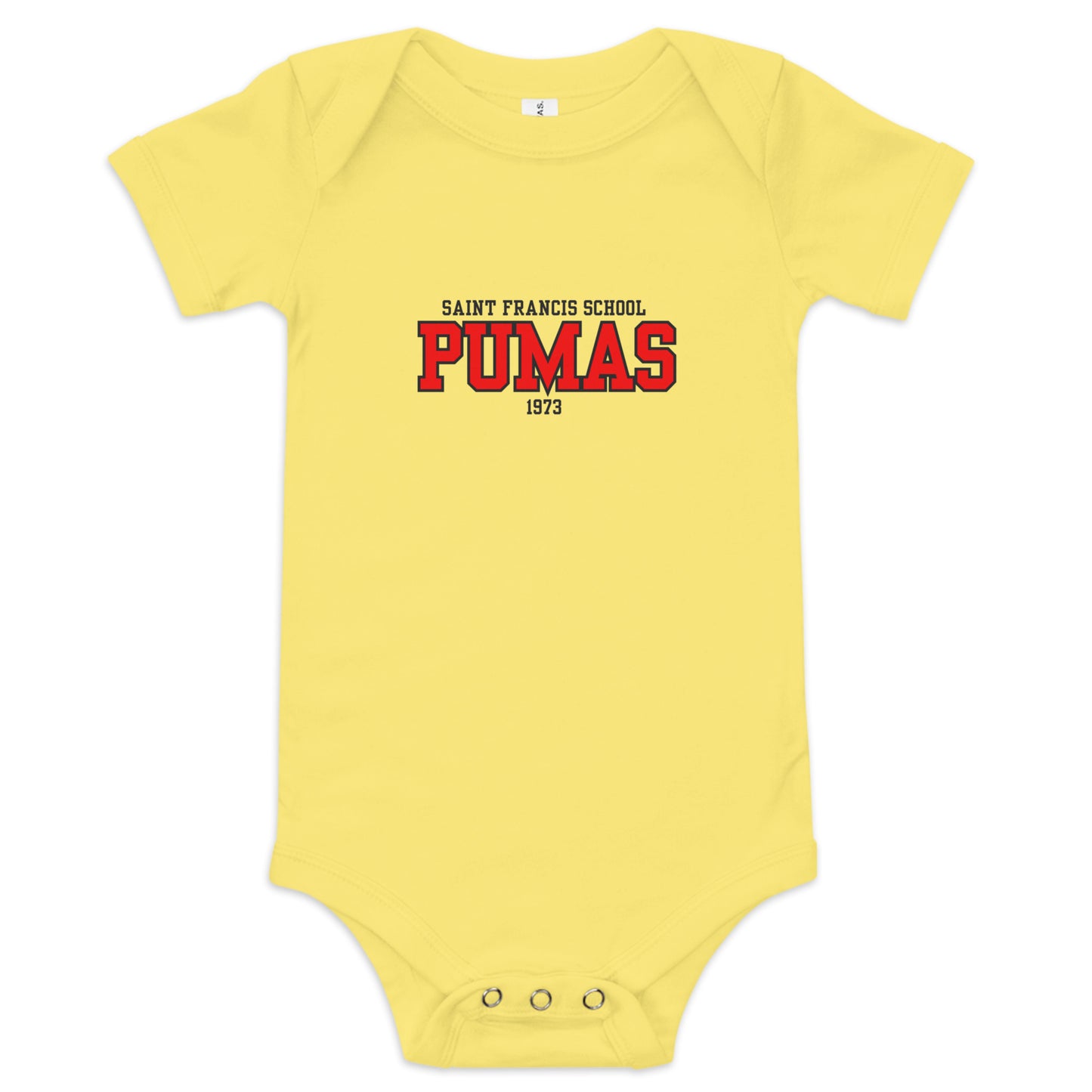 Baby short sleeve one piece with red logo