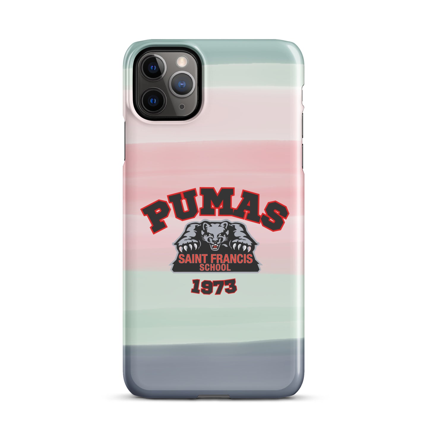 Snap case for iPhone® with stripes and Pumas logo