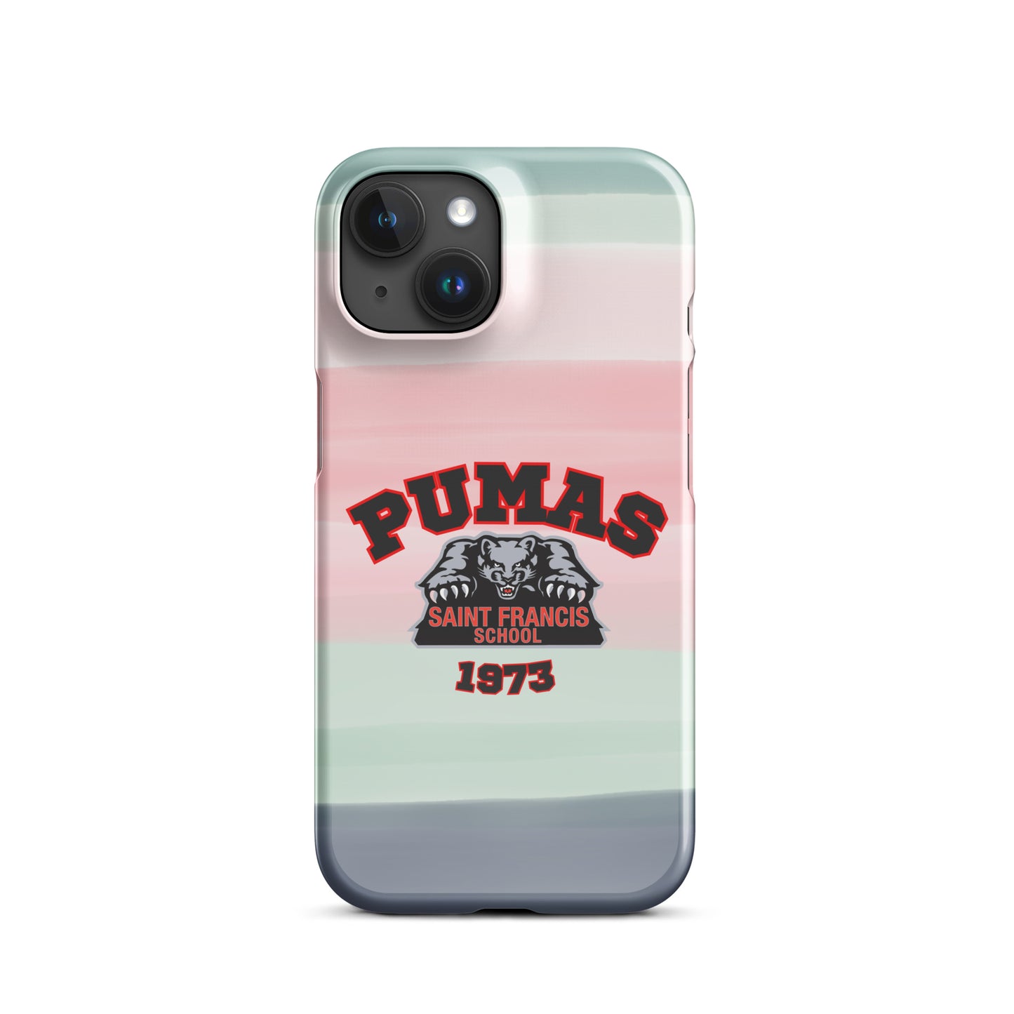 Snap case for iPhone® with stripes and Pumas logo