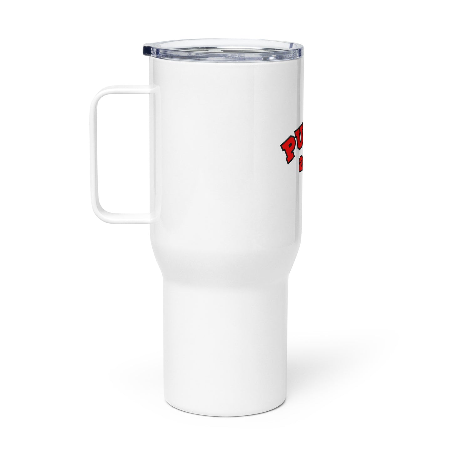 Travel mug with a handle