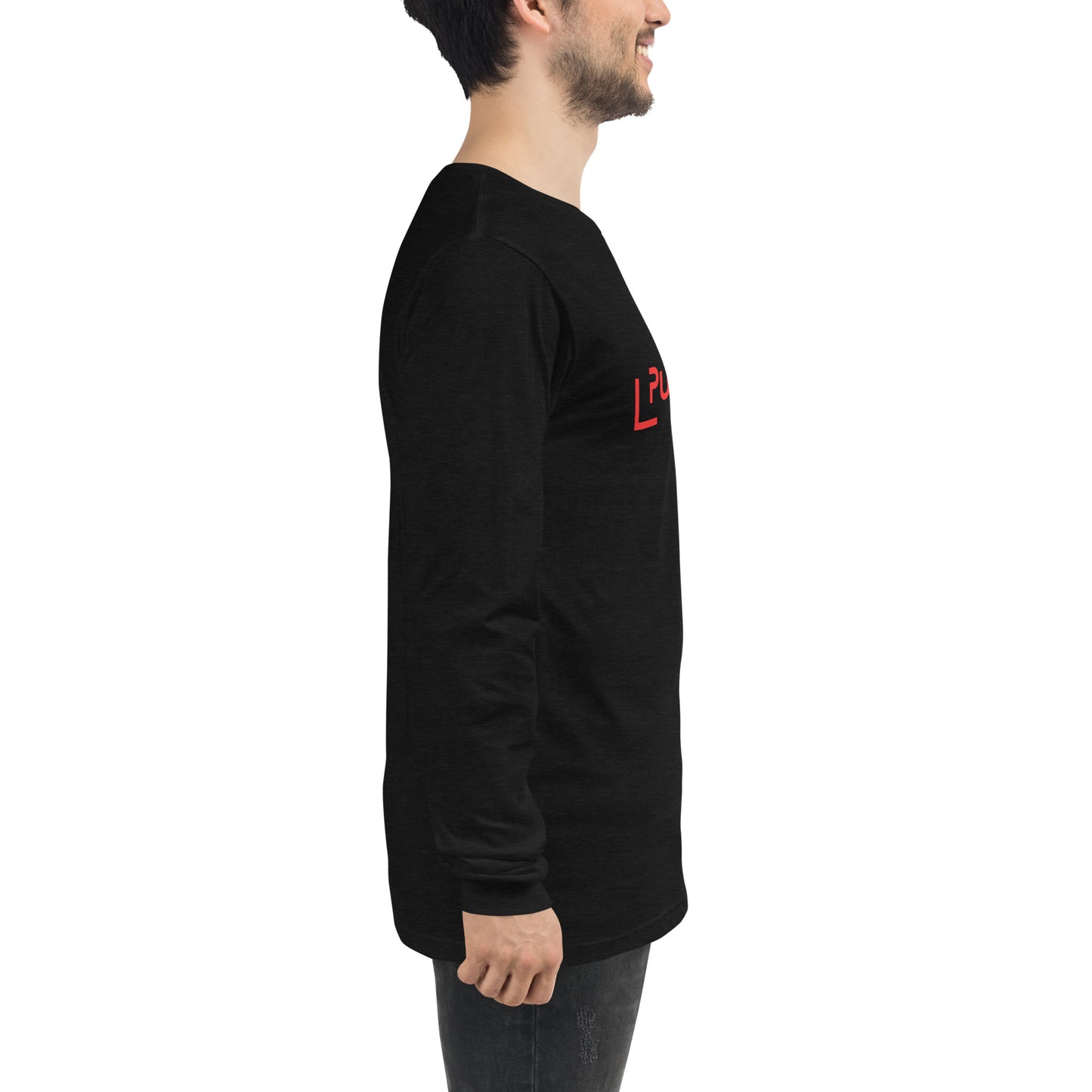 Unisex Long Sleeve Tee with futuristic logo
