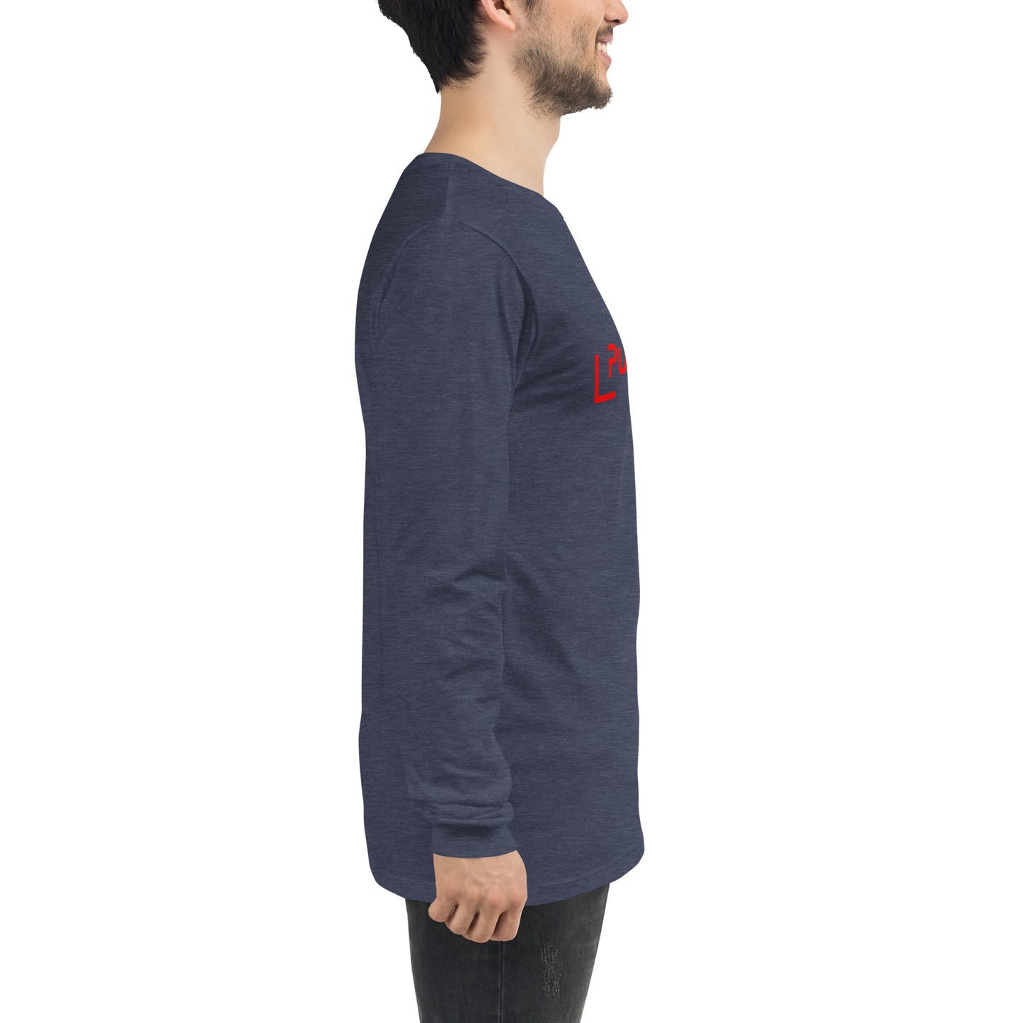 Unisex Long Sleeve Tee with futuristic logo