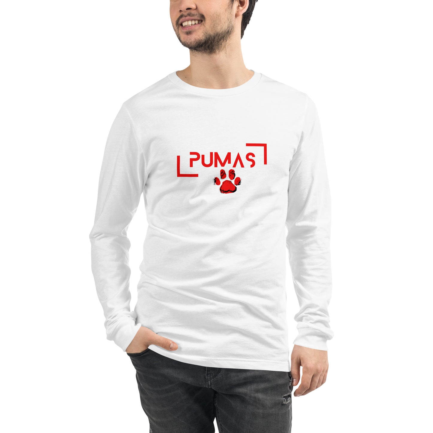 Unisex Long Sleeve Tee with futuristic logo