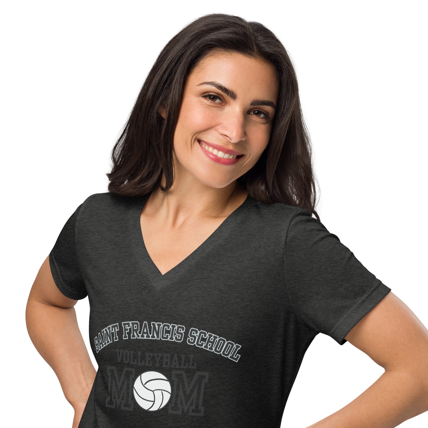 Women’s relaxed v-neck t-shirt VOLLEYBALL MOM2