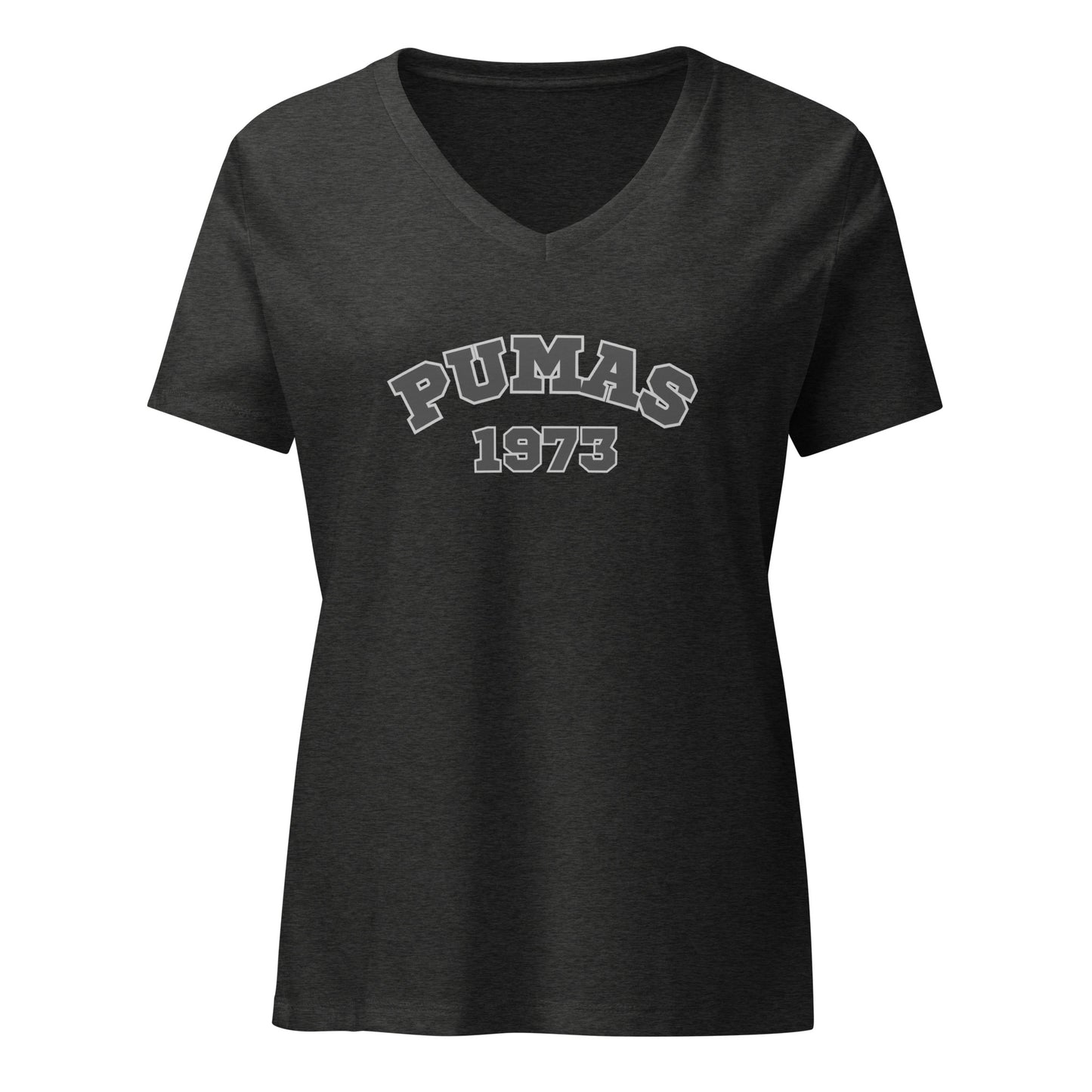 Women’s relaxed v-neck t-shirt with gray border PUMA