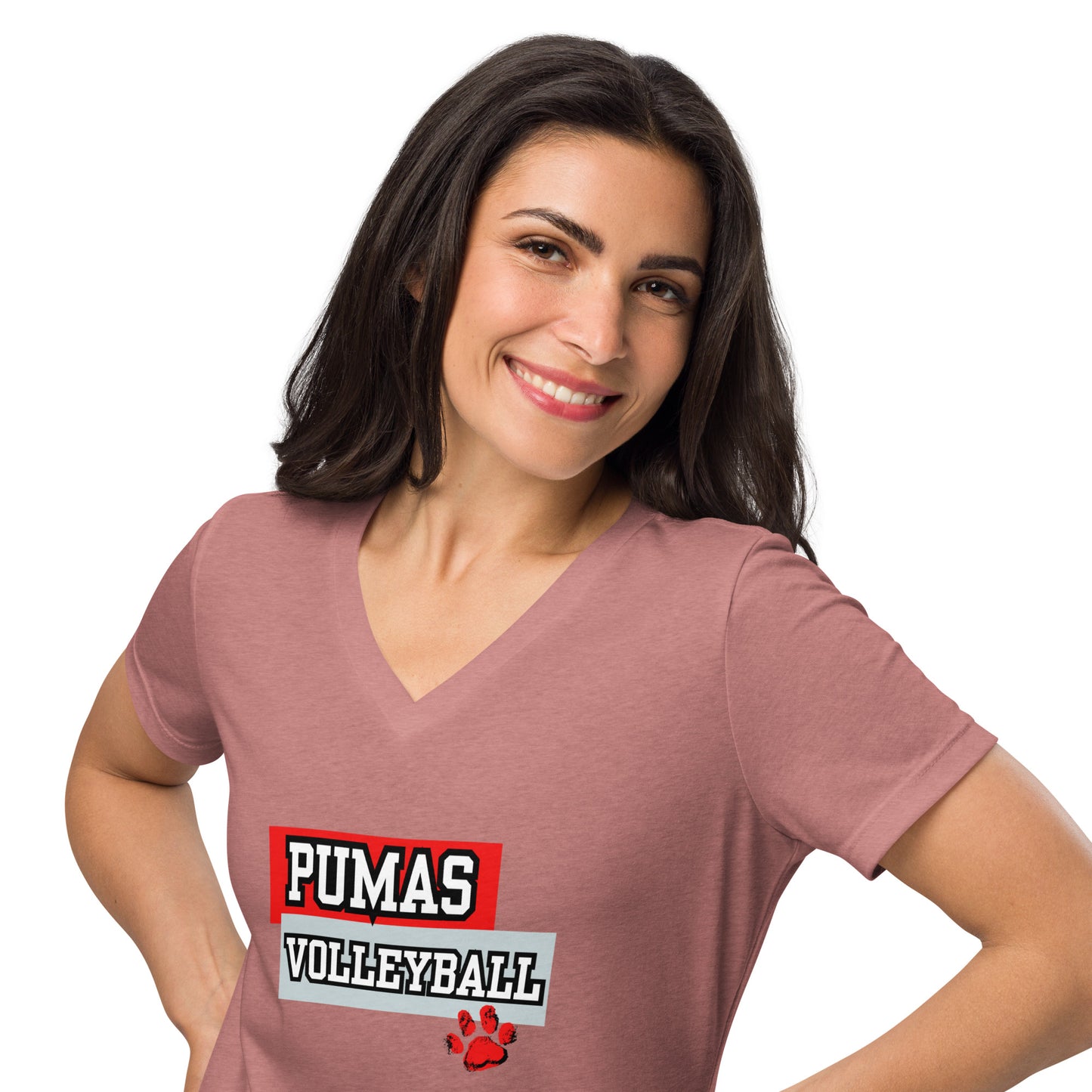 Women’s relaxed v-neck t-shirt VOLLEYBALL