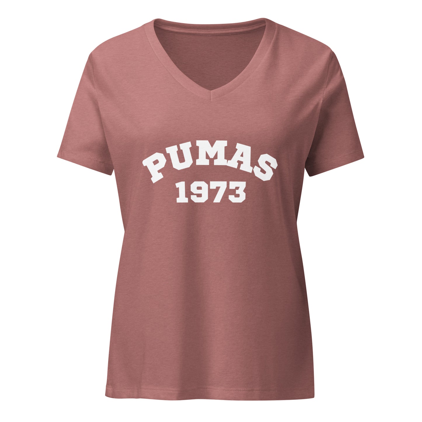 Women’s relaxed v-neck t-shirt with white PUMA