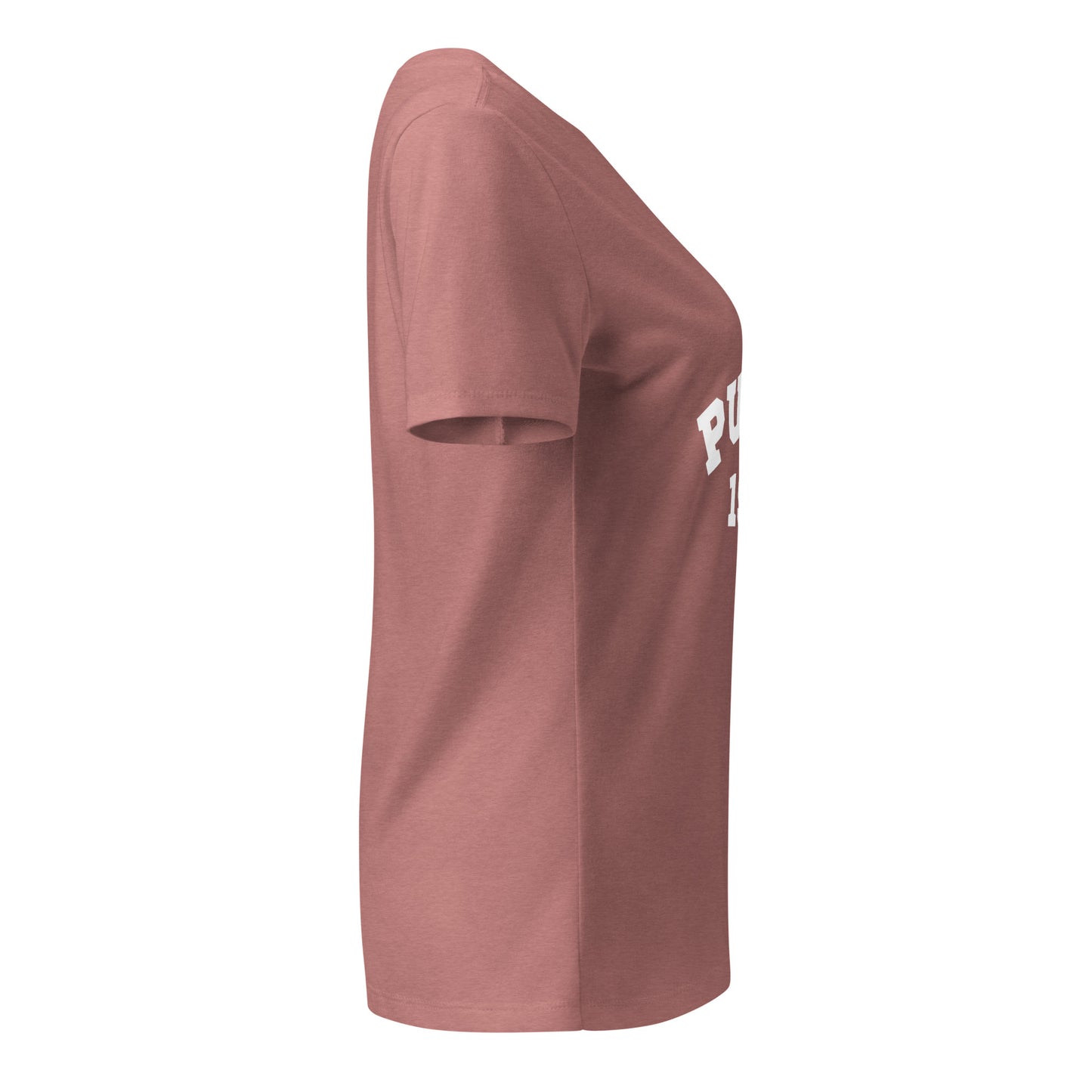 Women’s relaxed v-neck t-shirt with white PUMA