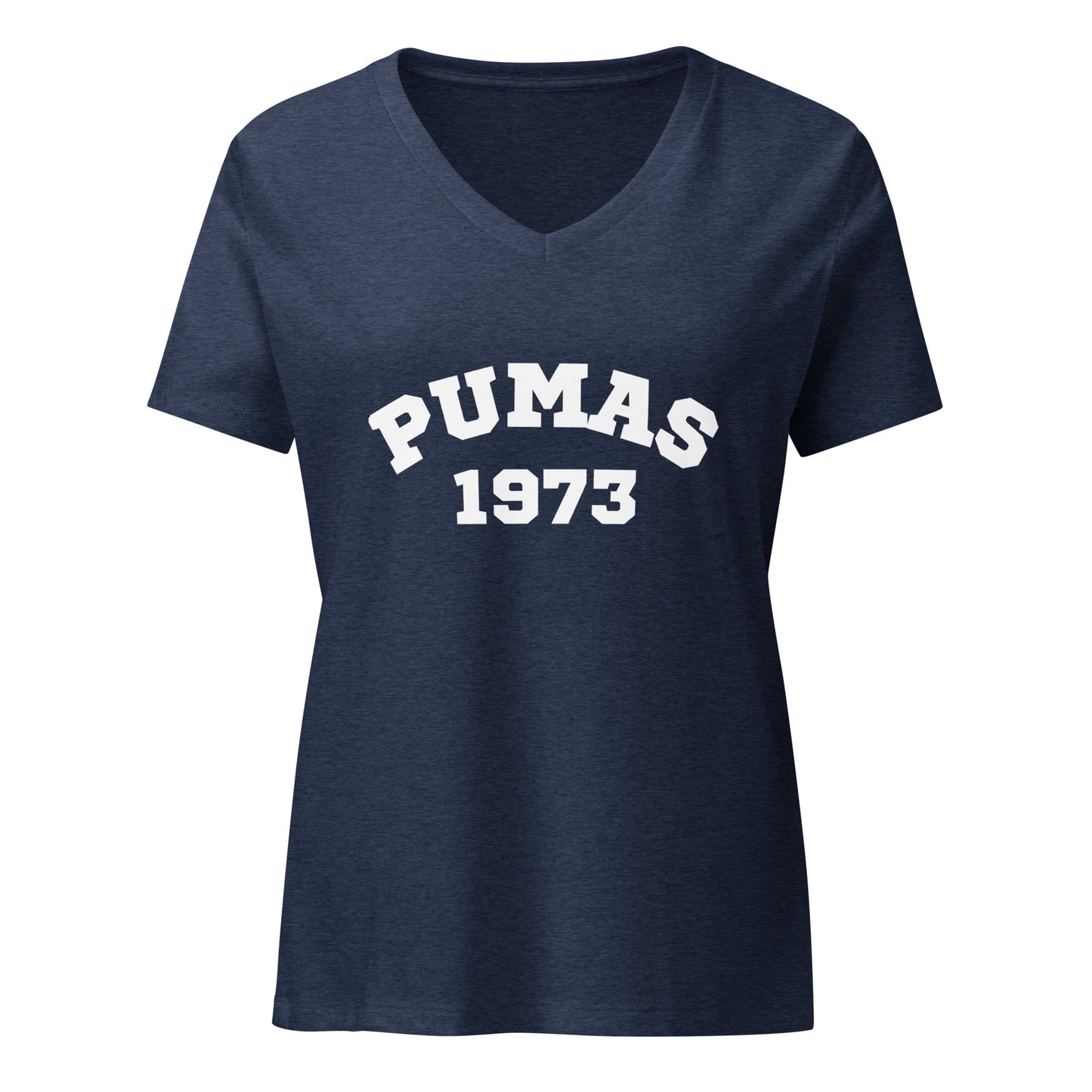 Women’s relaxed v-neck t-shirt with white PUMA
