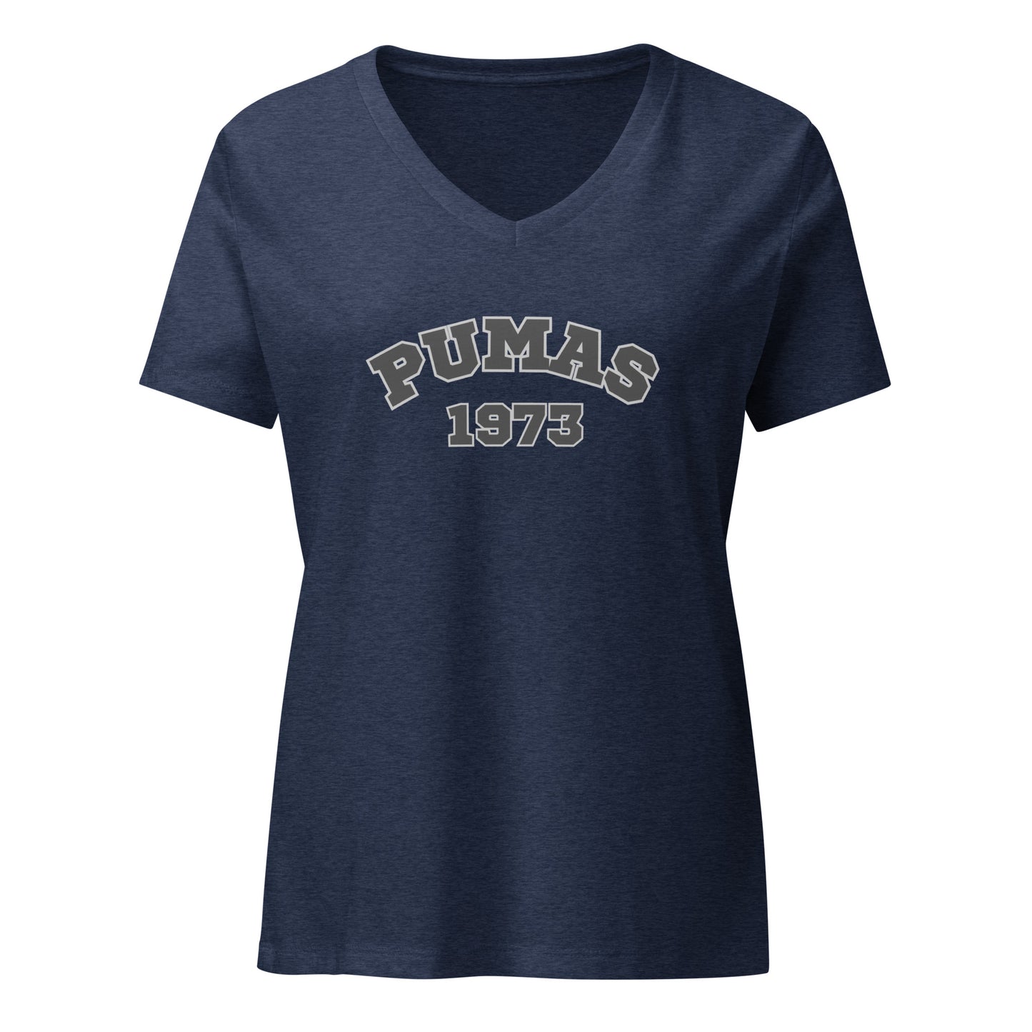 Women’s relaxed v-neck t-shirt with gray border PUMA