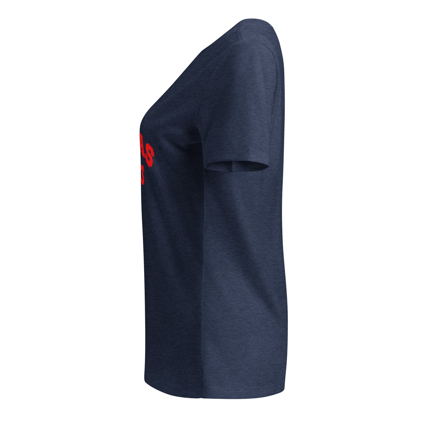 Women’s relaxed v-neck t-shirt with Red Puma