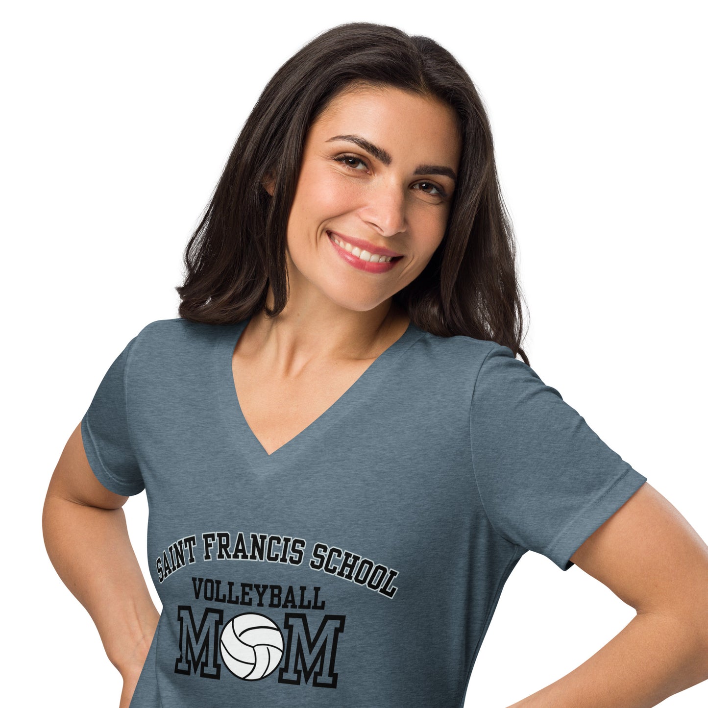 Women’s relaxed v-neck t-shirt VOLLEYBALL MOM2