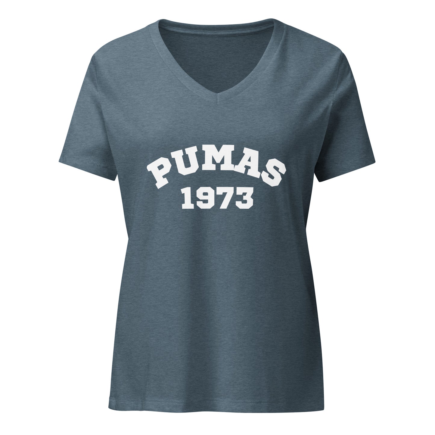 Women’s relaxed v-neck t-shirt with white PUMA