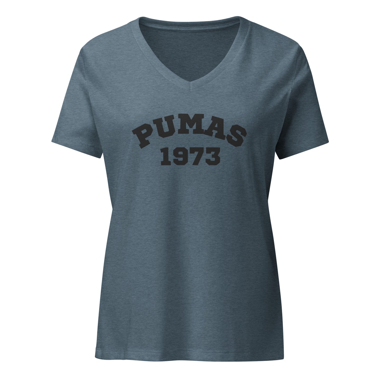 Women’s relaxed v-neck t-shirt with black PUMA