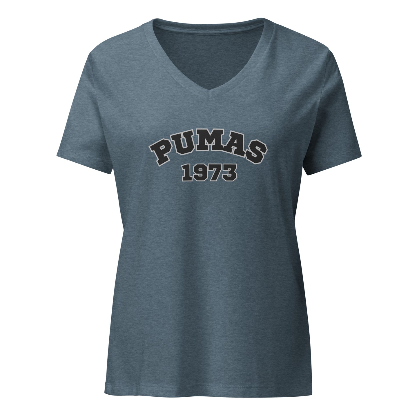 Women’s relaxed v-neck t-shirt with gray border PUMA