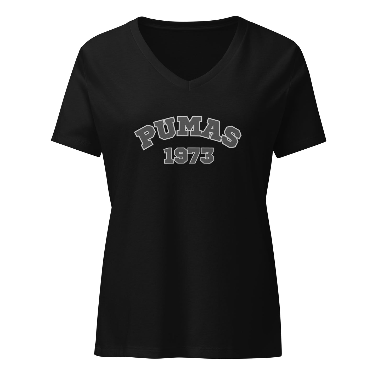 Women’s relaxed v-neck t-shirt with gray border PUMA