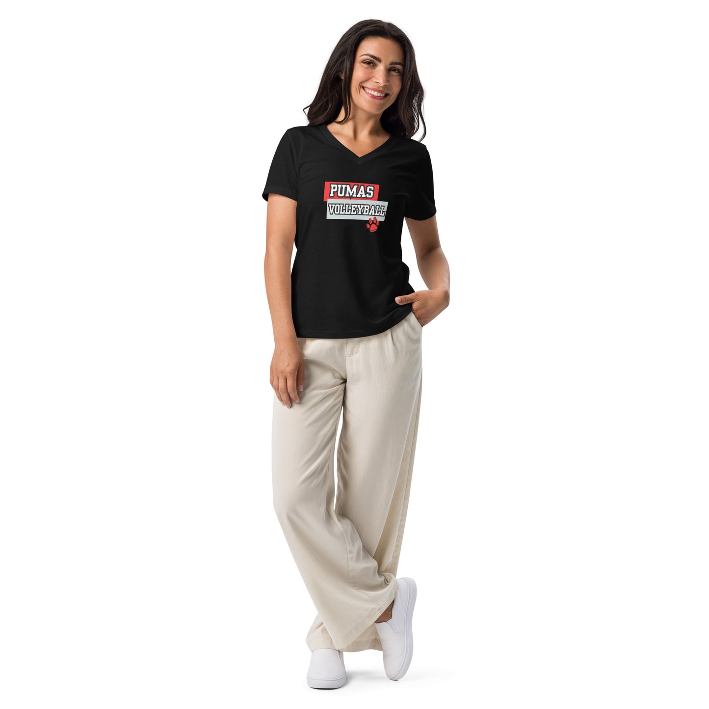 Women’s relaxed v-neck t-shirt VOLLEYBALL