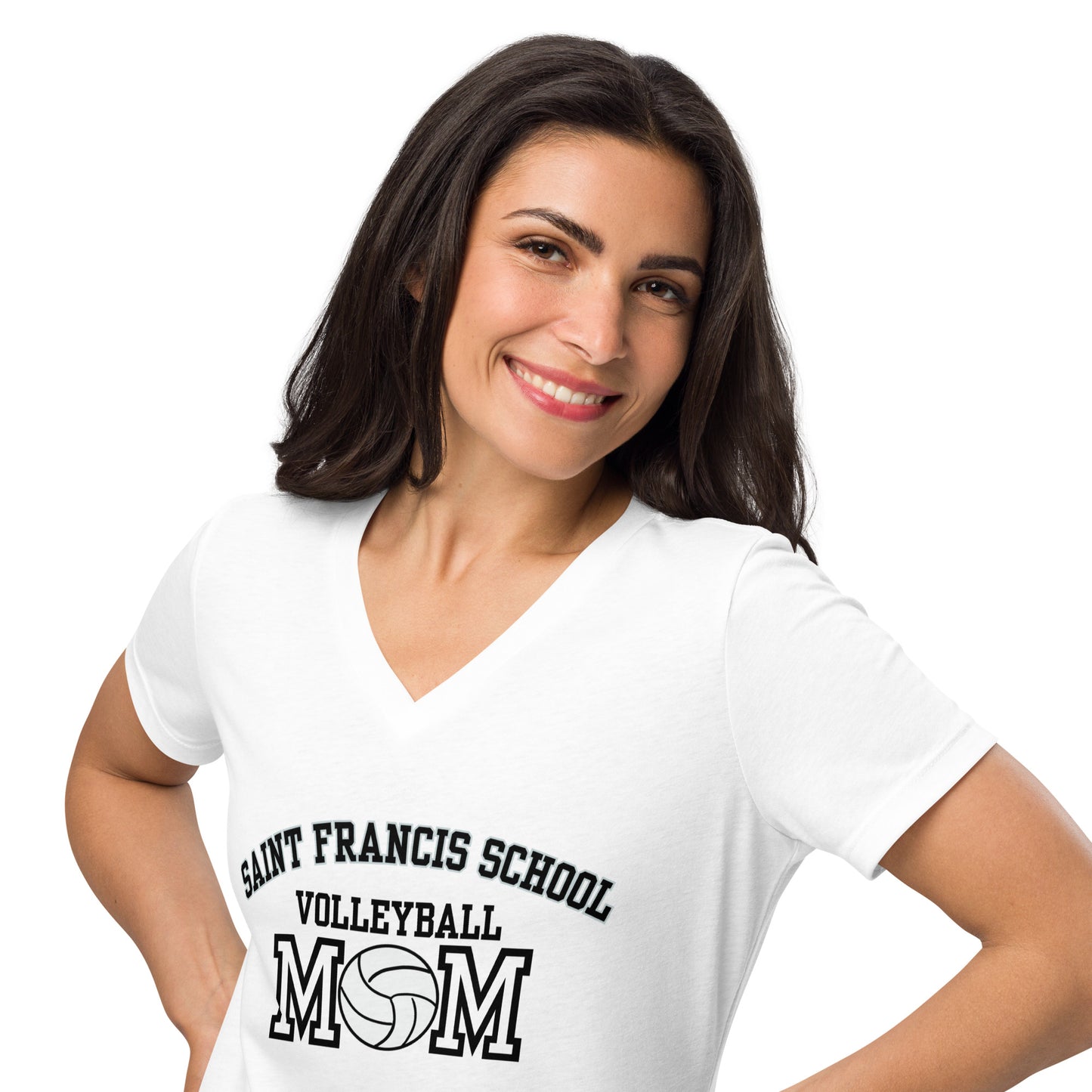 Women’s relaxed v-neck t-shirt VOLLEYBALL MOM2