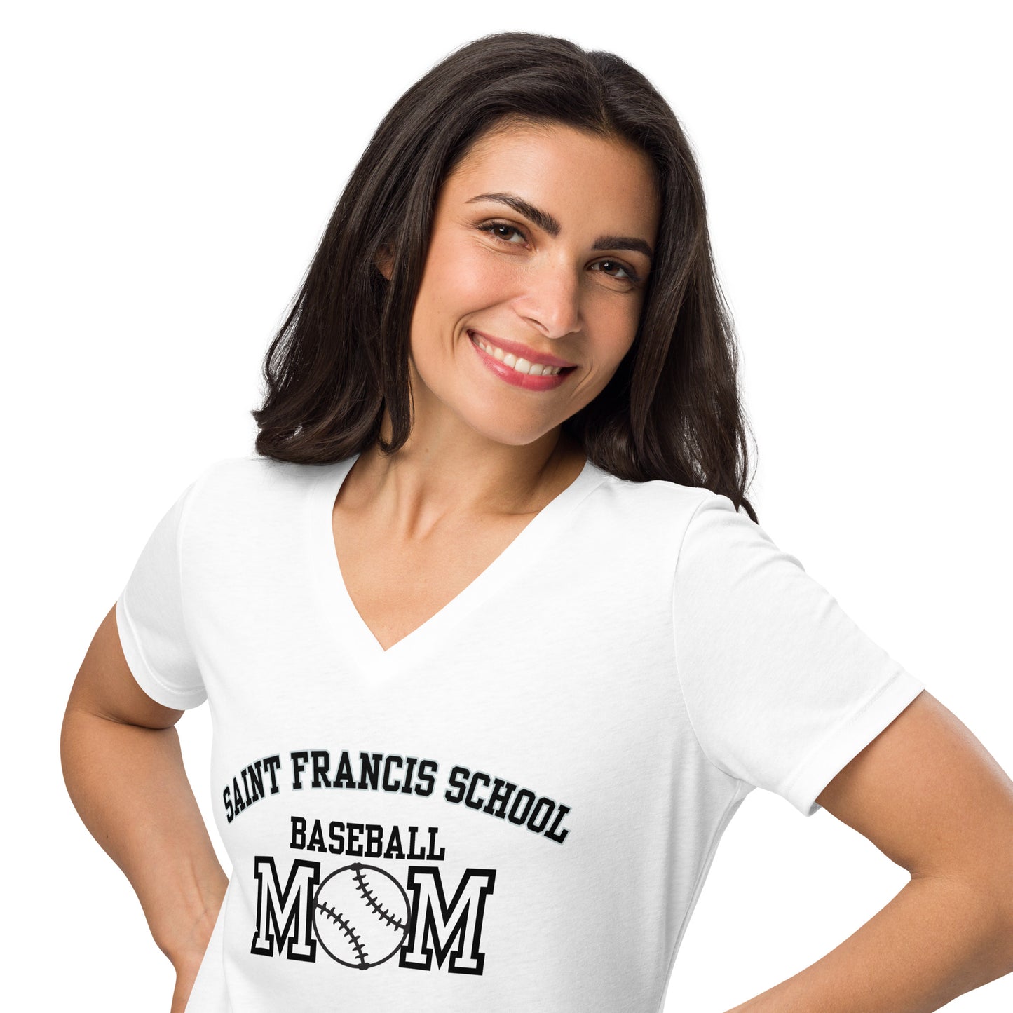 Women’s relaxed v-neck t-shirt BASEBALL MOM