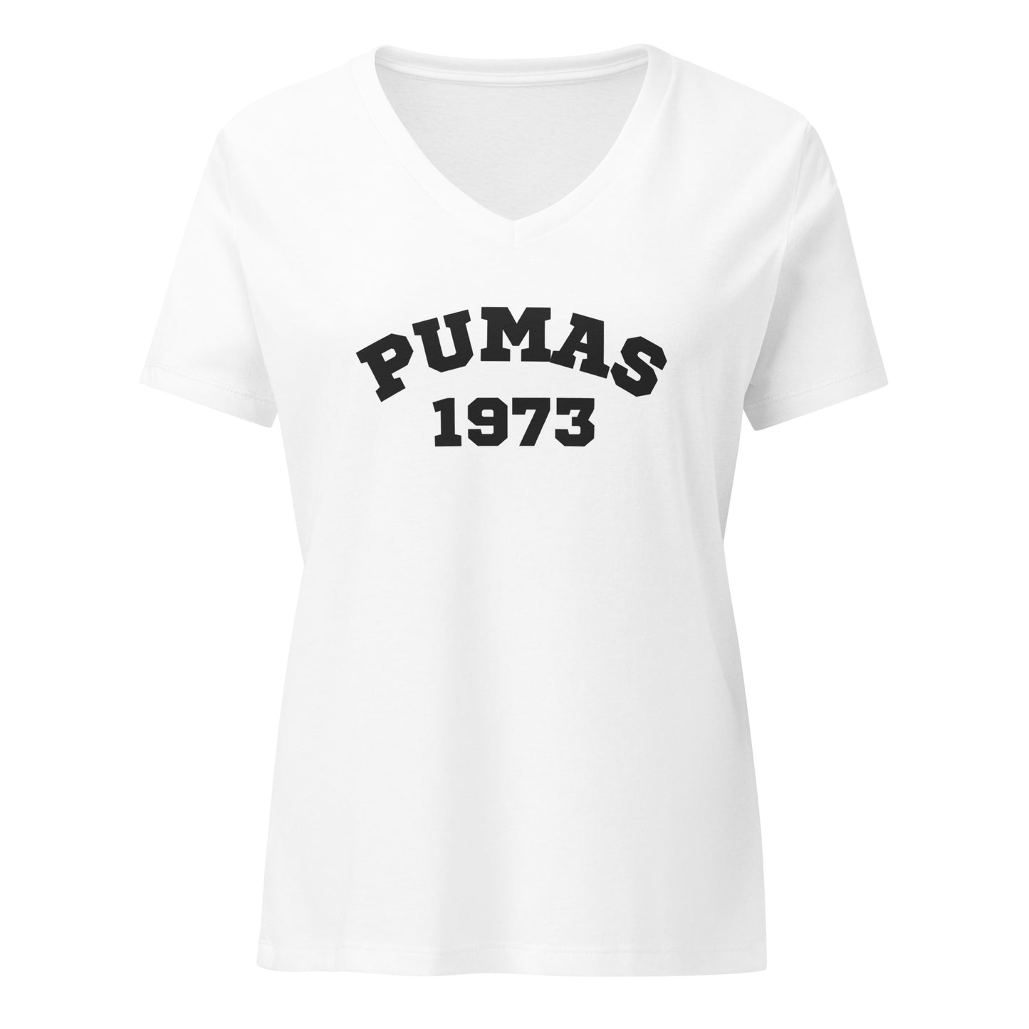 Women’s relaxed v-neck t-shirt with black PUMA