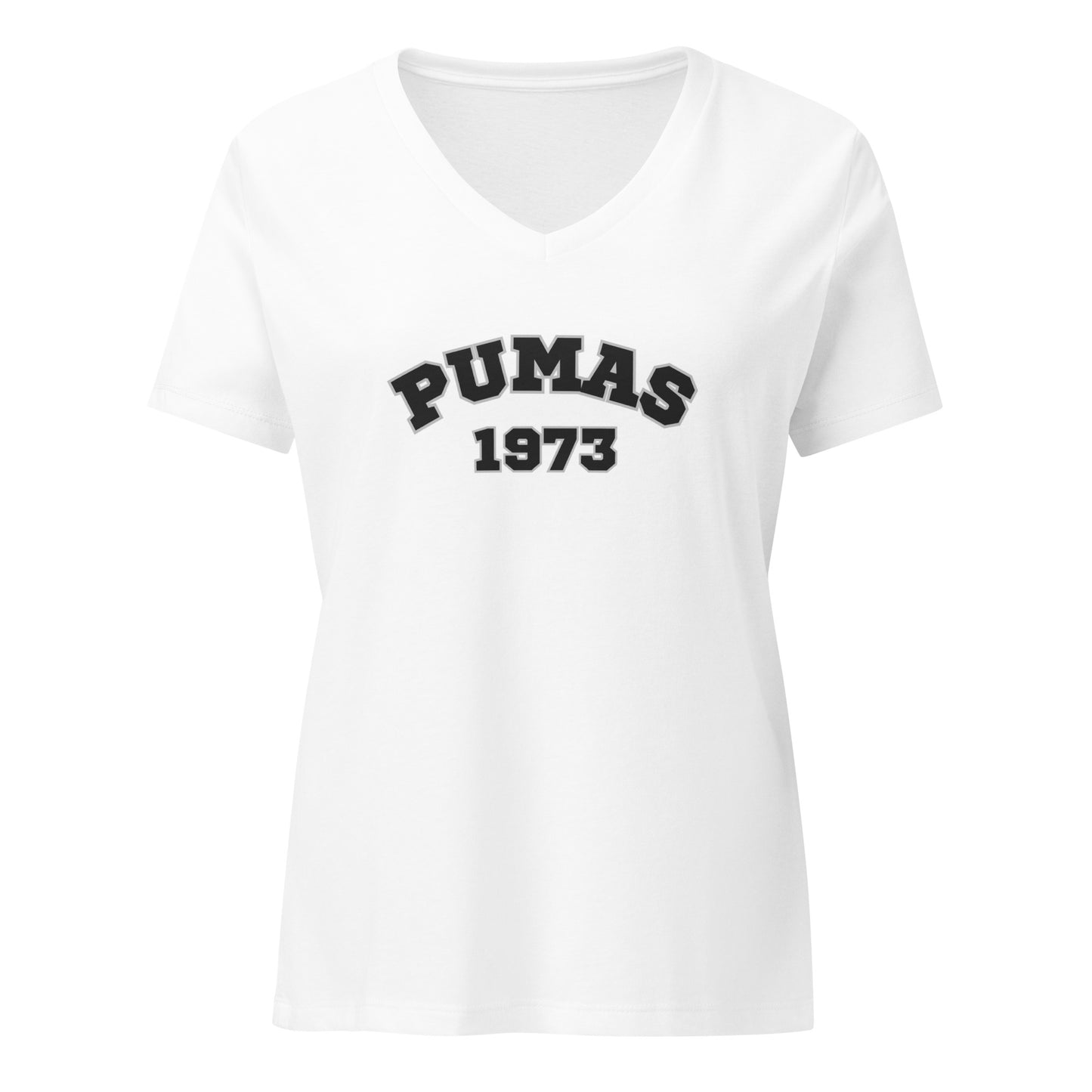 Women’s relaxed v-neck t-shirt with gray border PUMA