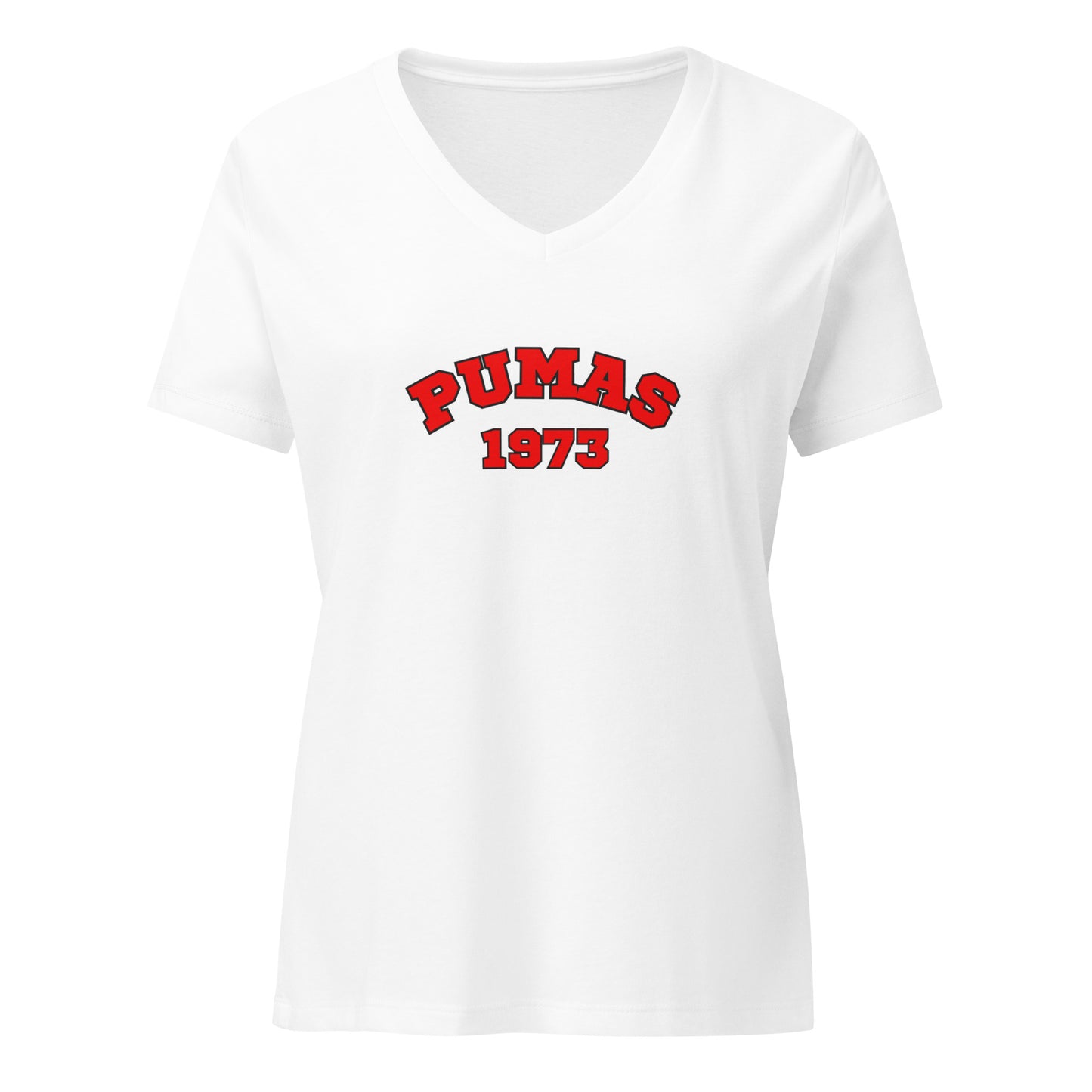Women’s relaxed v-neck t-shirt with Red Puma's logo