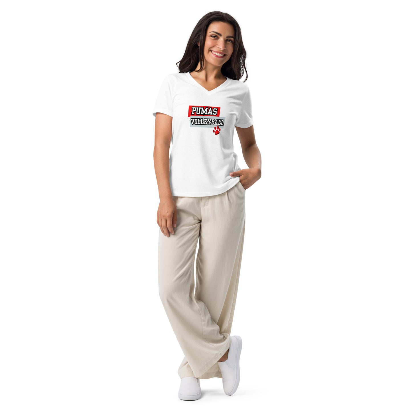 Women’s relaxed v-neck t-shirt VOLLEYBALL