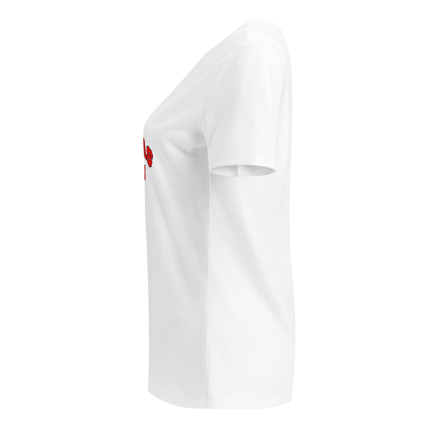 Women’s relaxed v-neck t-shirt with Red Puma's logo