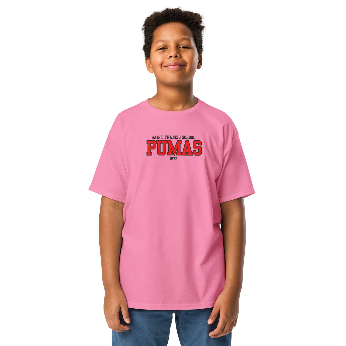 Youth classic tee with red logo