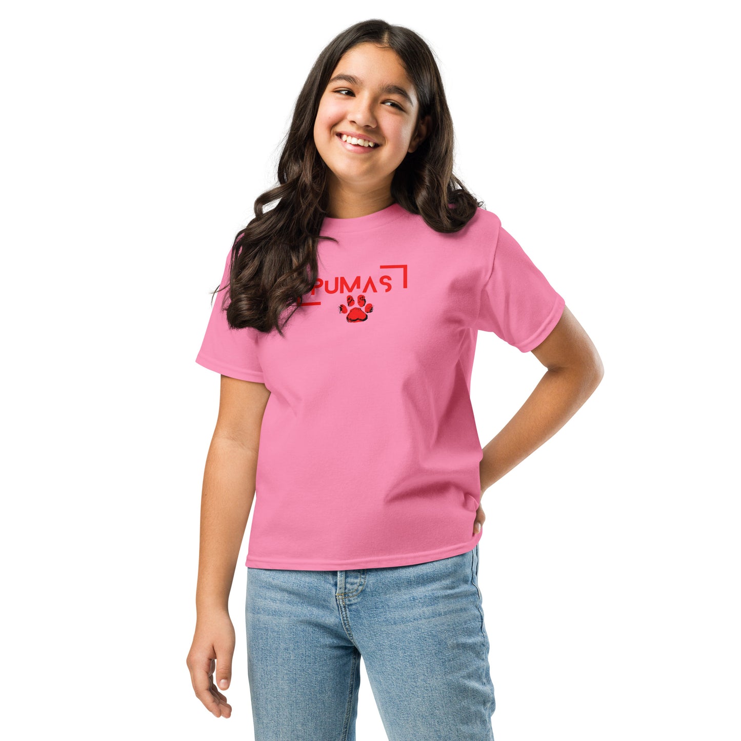 Youth classic tee with futuristic logo