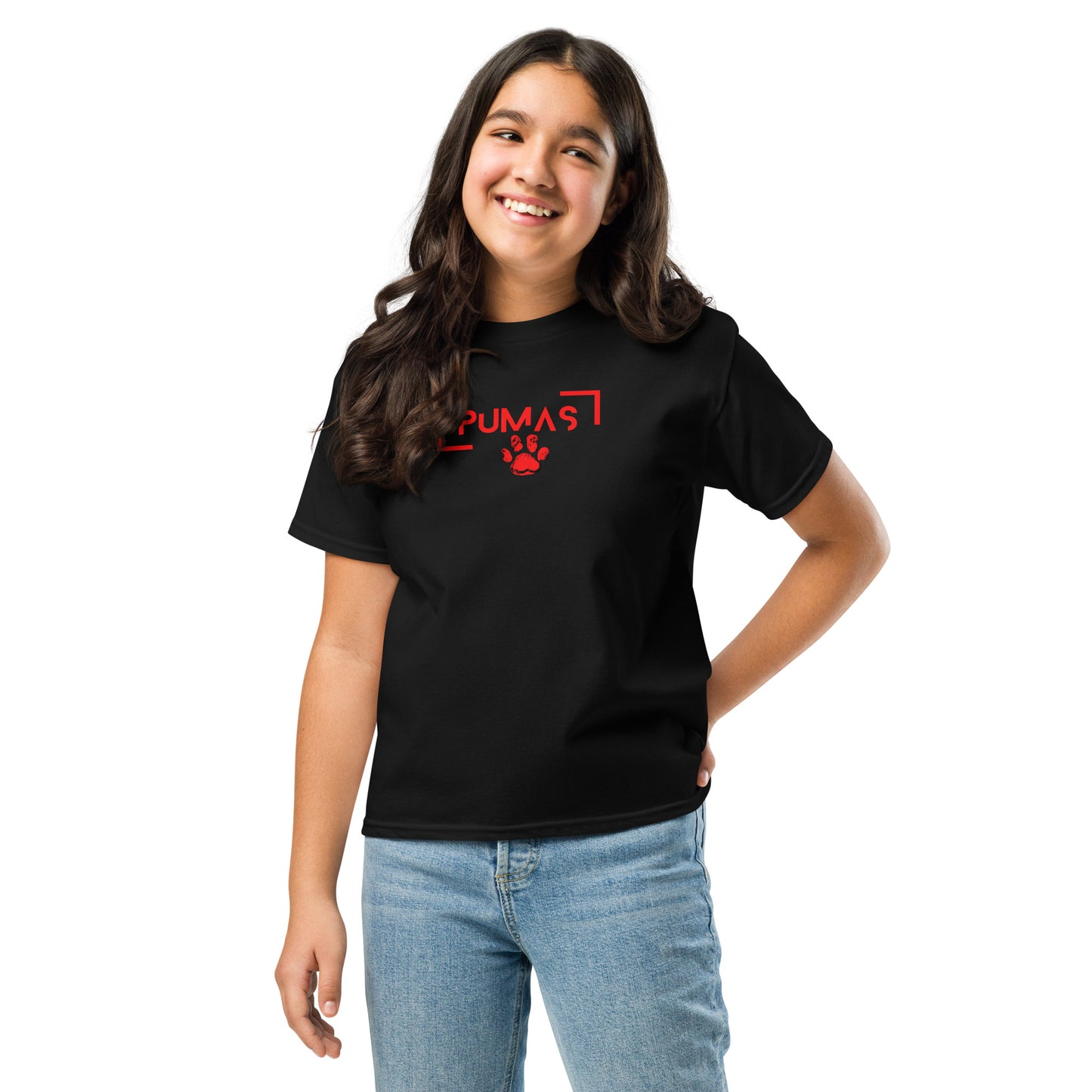 Youth classic tee with futuristic logo