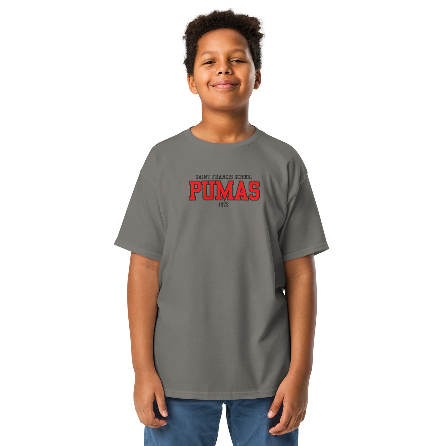 Youth classic tee with red logo
