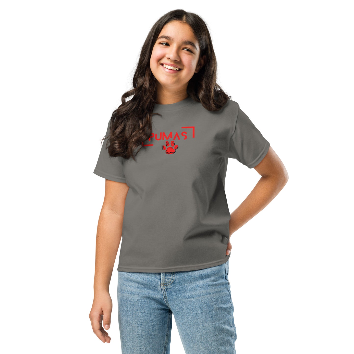 Youth classic tee with futuristic logo