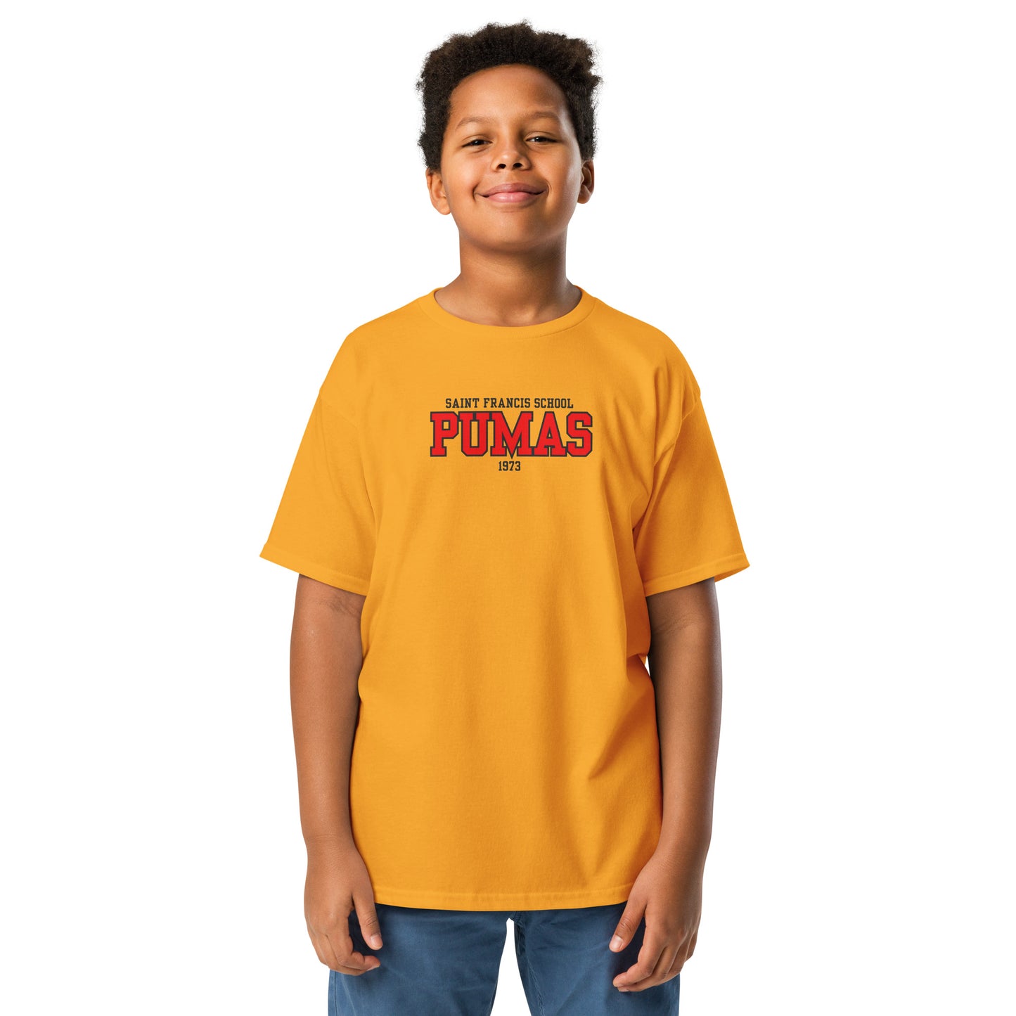 Youth classic tee with red logo