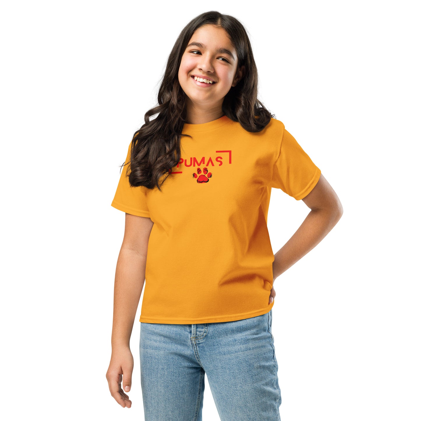 Youth classic tee with futuristic logo
