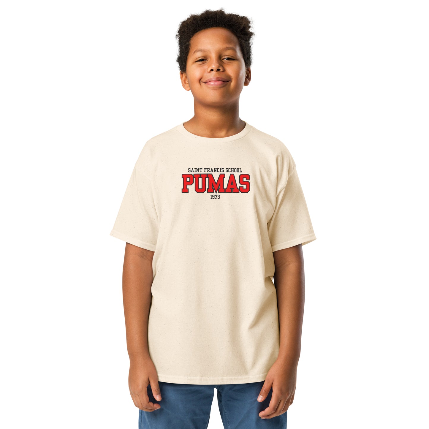 Youth classic tee with red logo