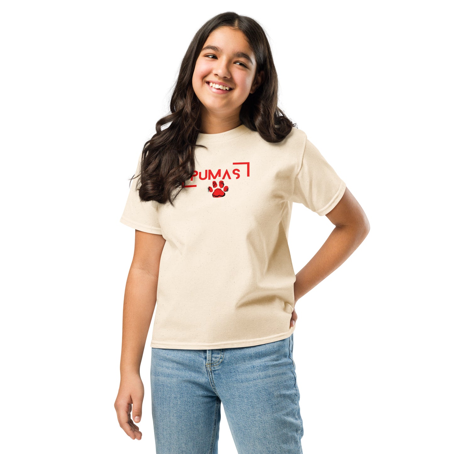 Youth classic tee with futuristic logo