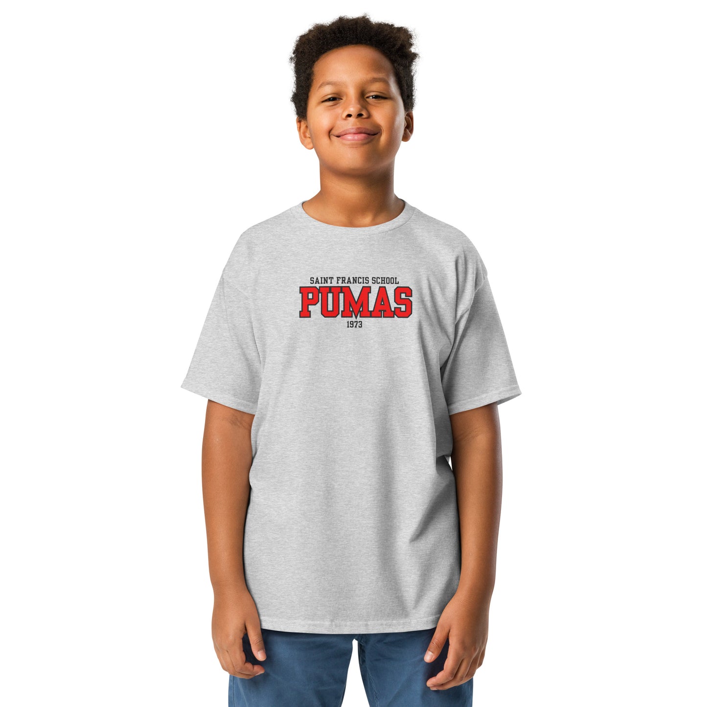 Youth classic tee with red logo