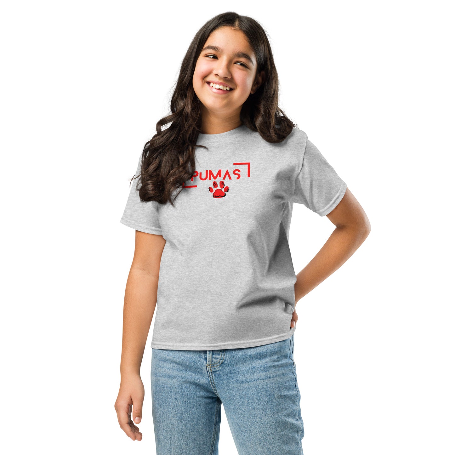 Youth classic tee with futuristic logo