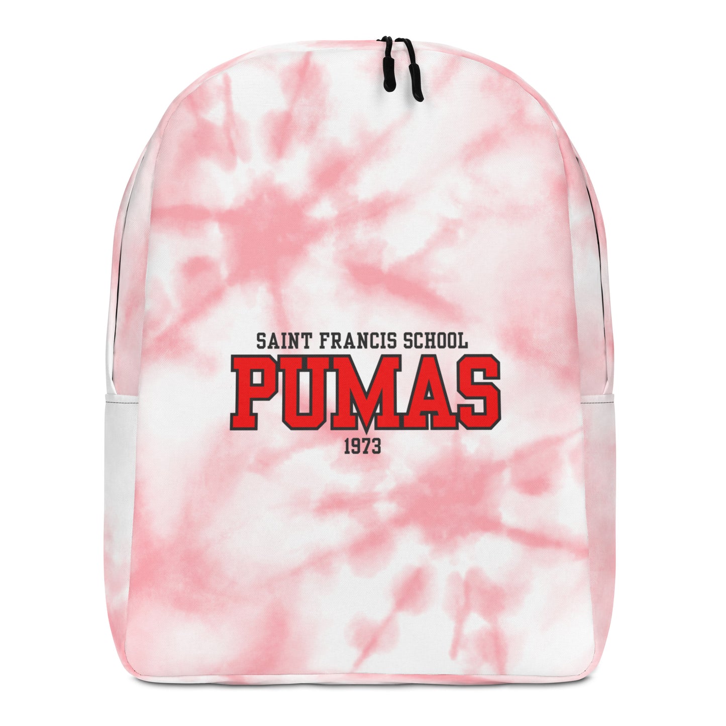 Minimalist Backpack red tie dye with red Pumas logo