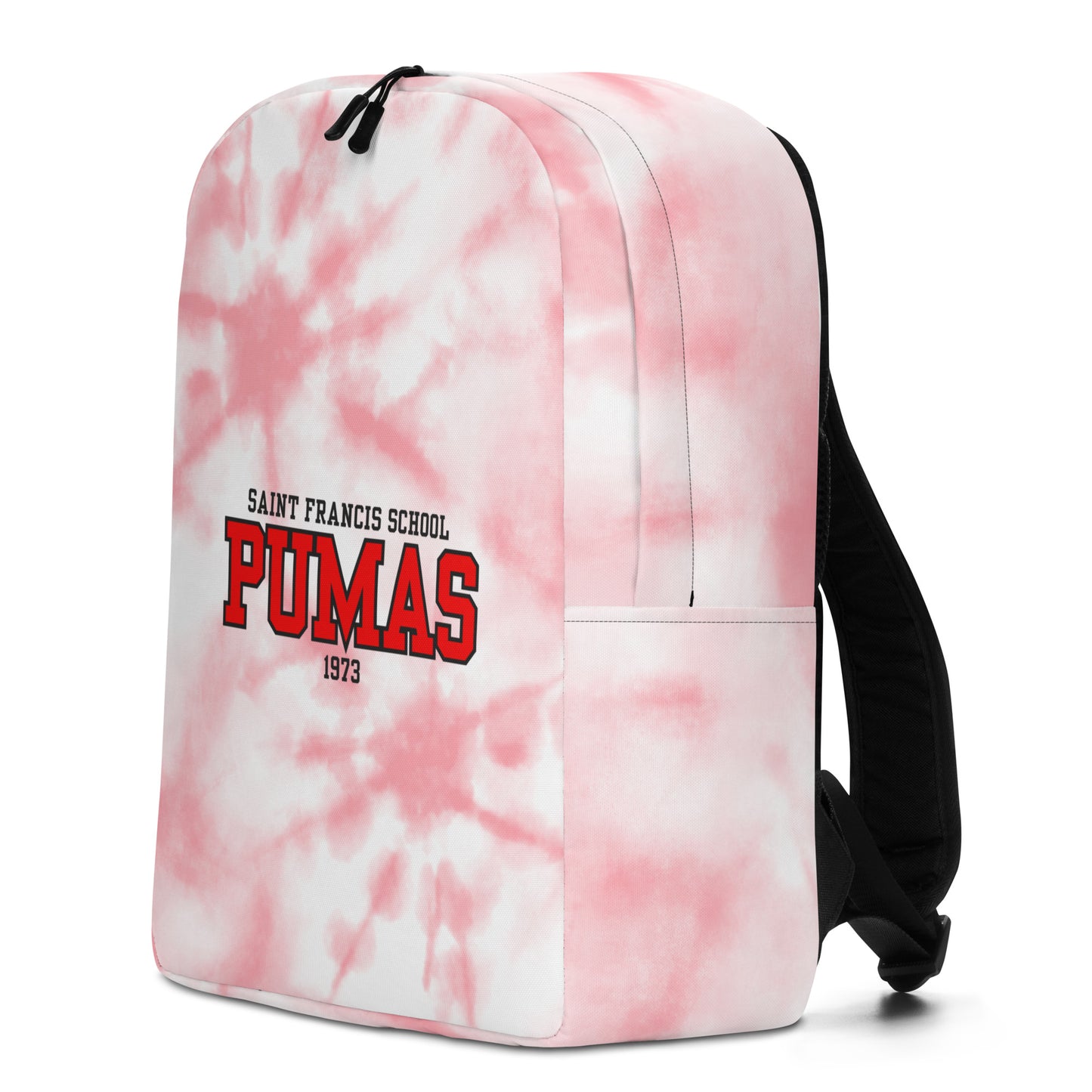 Minimalist Backpack red tie dye with red Pumas logo