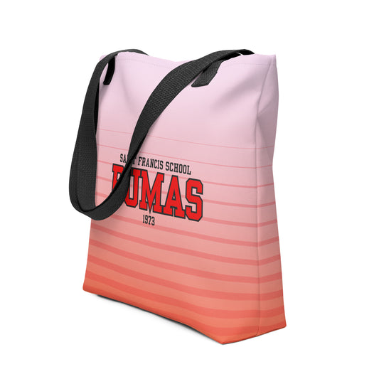 Tote bag with stripes and red Pumas logo